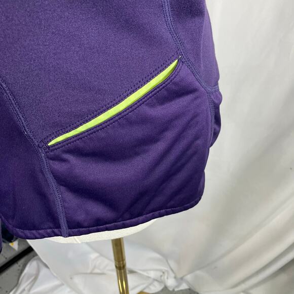 Nike Dri-Fit Full Zip Running Jacket Purple Lime M Reflective Pockets 384423-535 - Picture 10 of 16